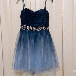 B. DARLIN Blue Ombré Homecoming Dress